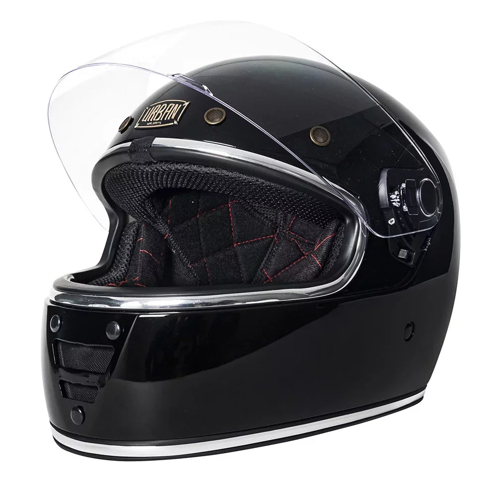 Urban Full Face Helmet Cafe Racer Gloss Black