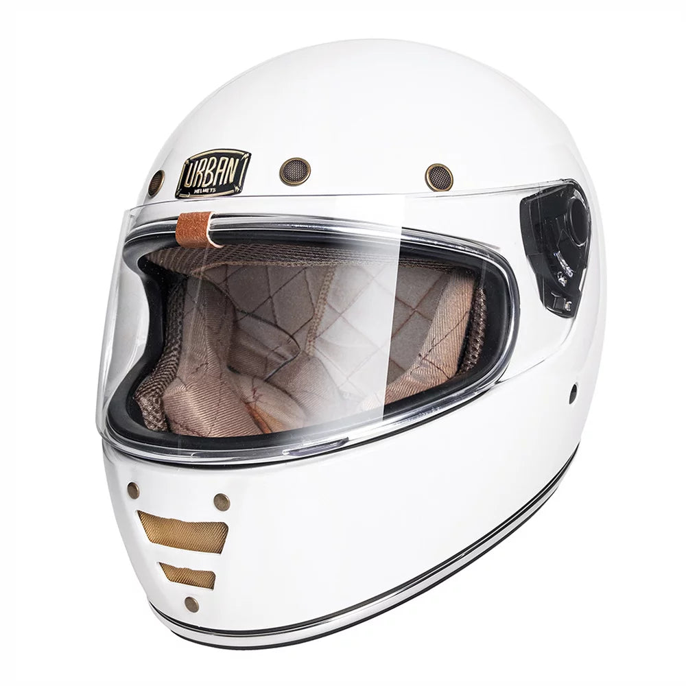 Urban Full Face Helmet Cafe Racer White