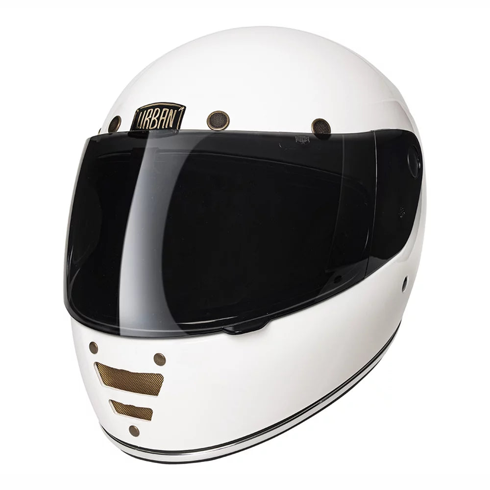 Urban Full Face Helmet Cafe Racer White