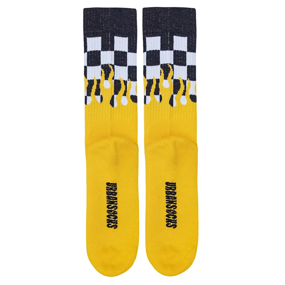 Urban Socks Chess Flames Yellow