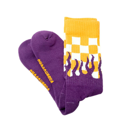 Urban Socks Chess Purple Flames