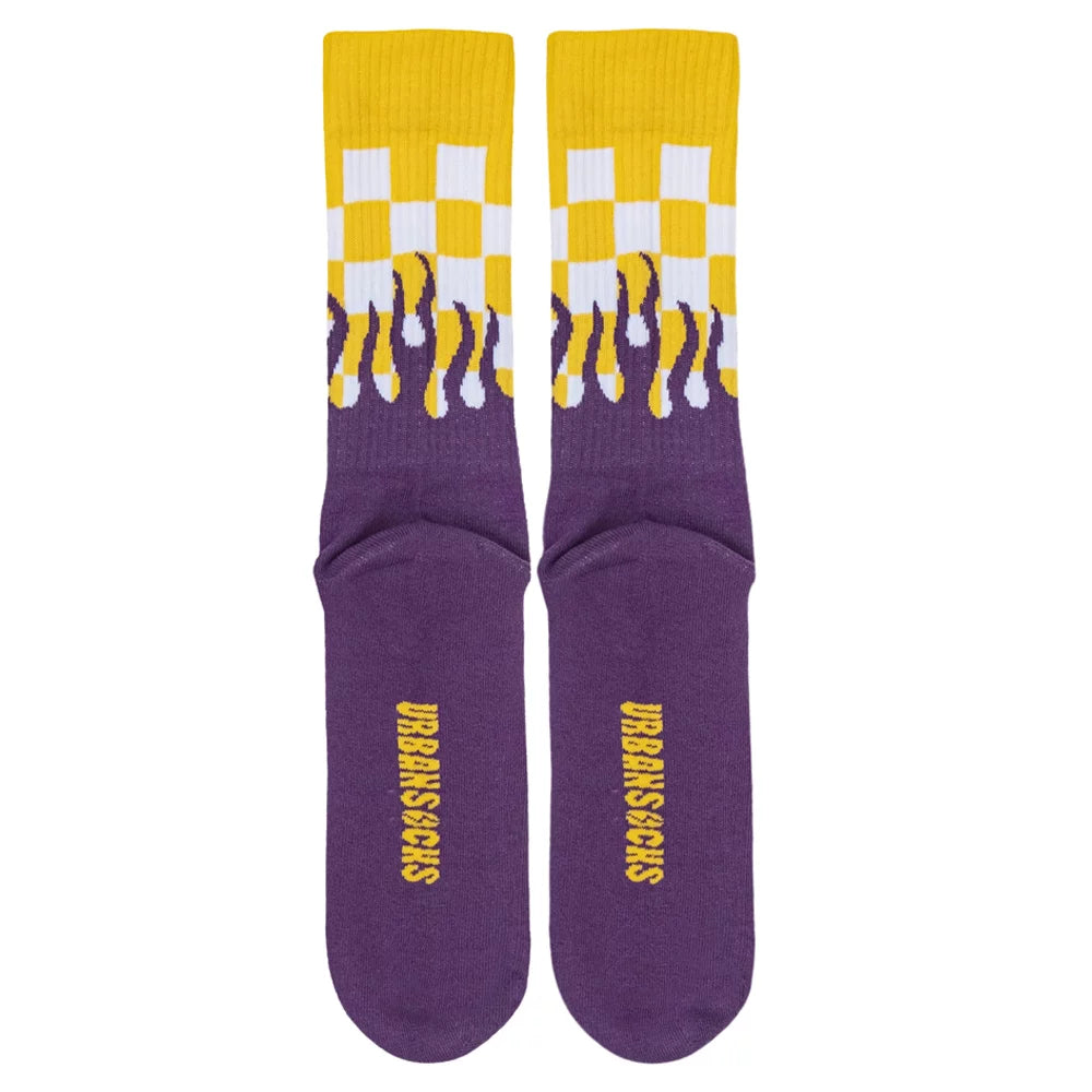 Urban Socks Chess Purple Flames