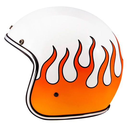 Urban Open Face Helmet Tracer Rising Fire White