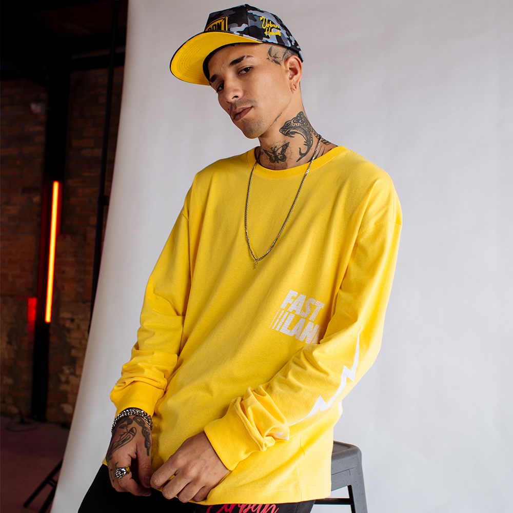 Urban "Fast Lane" Yellow LongSleeve T-shirt