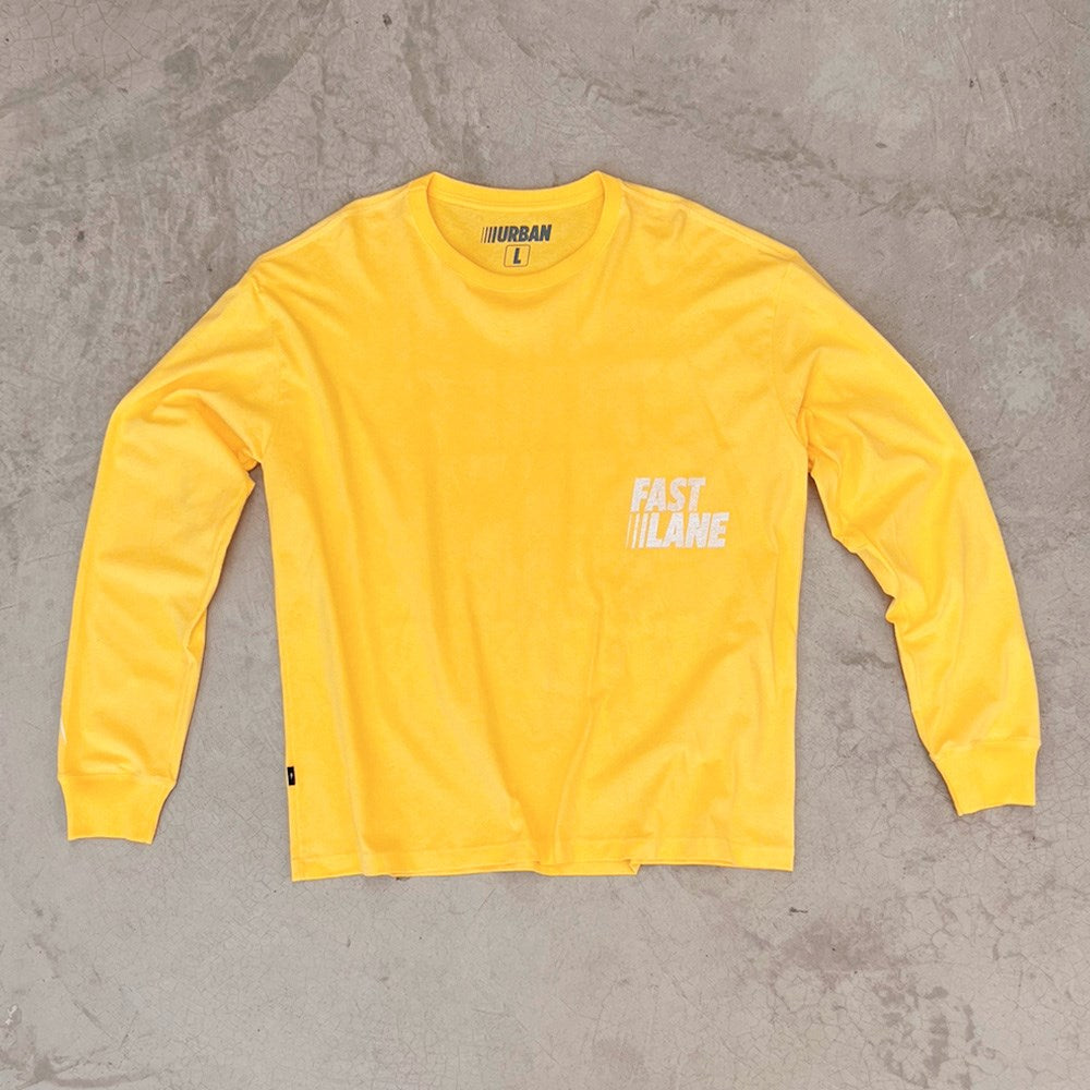 Urban "Fast Lane" Yellow LongSleeve T-shirt