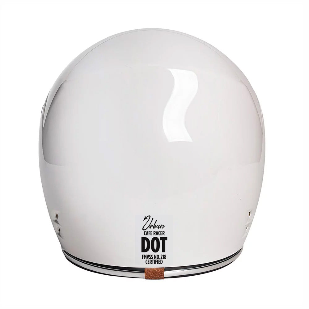 Urban Full Face Helmet Cafe Racer White