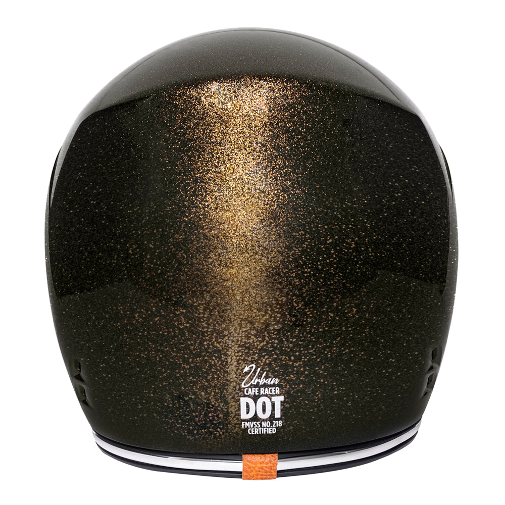 Urban Full Face Helmet Cafe Racer Dark Gold Flake