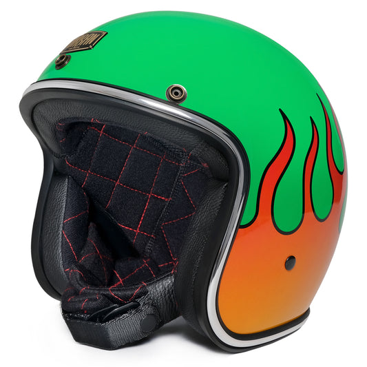 Urban Open Face Helmet Tracer Rising Fire Green