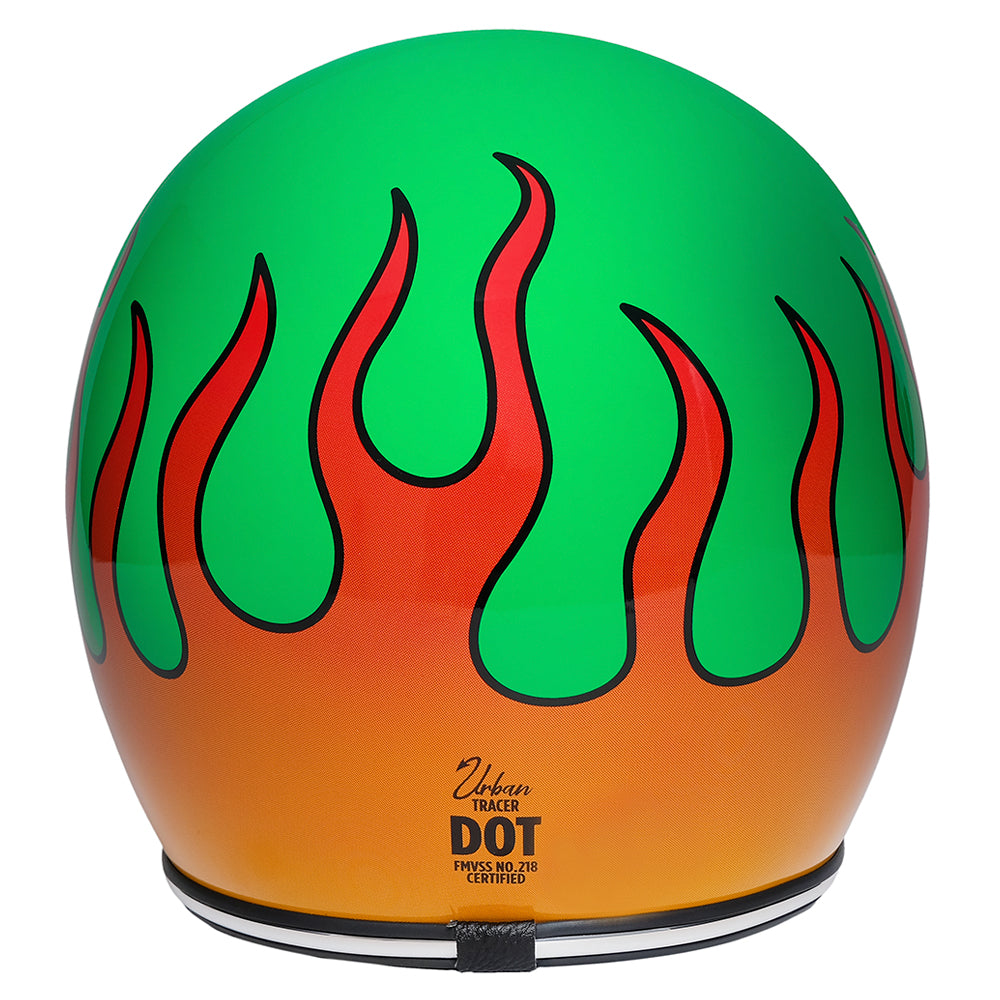 Urban Open Face Helmet Tracer Rising Fire Green