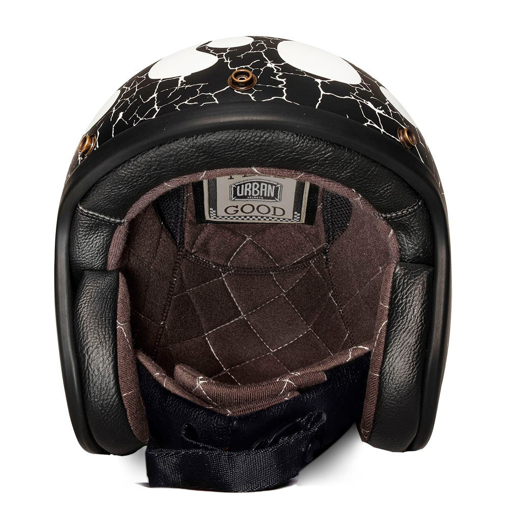Urban Open Face Helmet Tracer Black Flames White