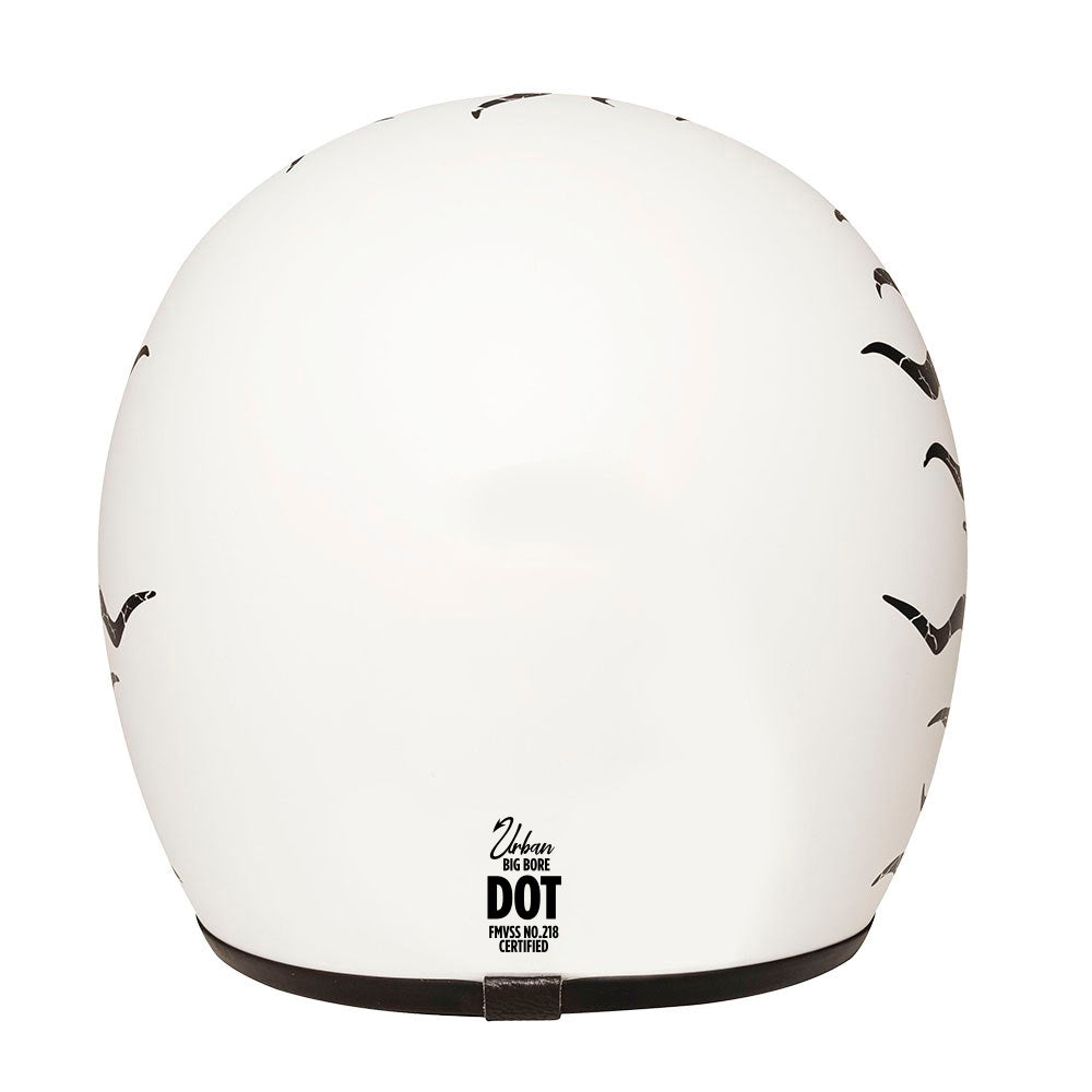 Urban Open Face Helmet Tracer Black Flames White