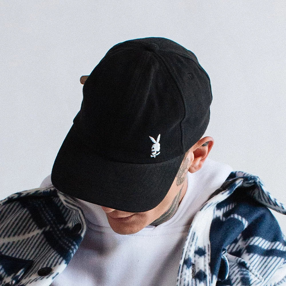 Urban Skull Bunny Black Baseball Cap