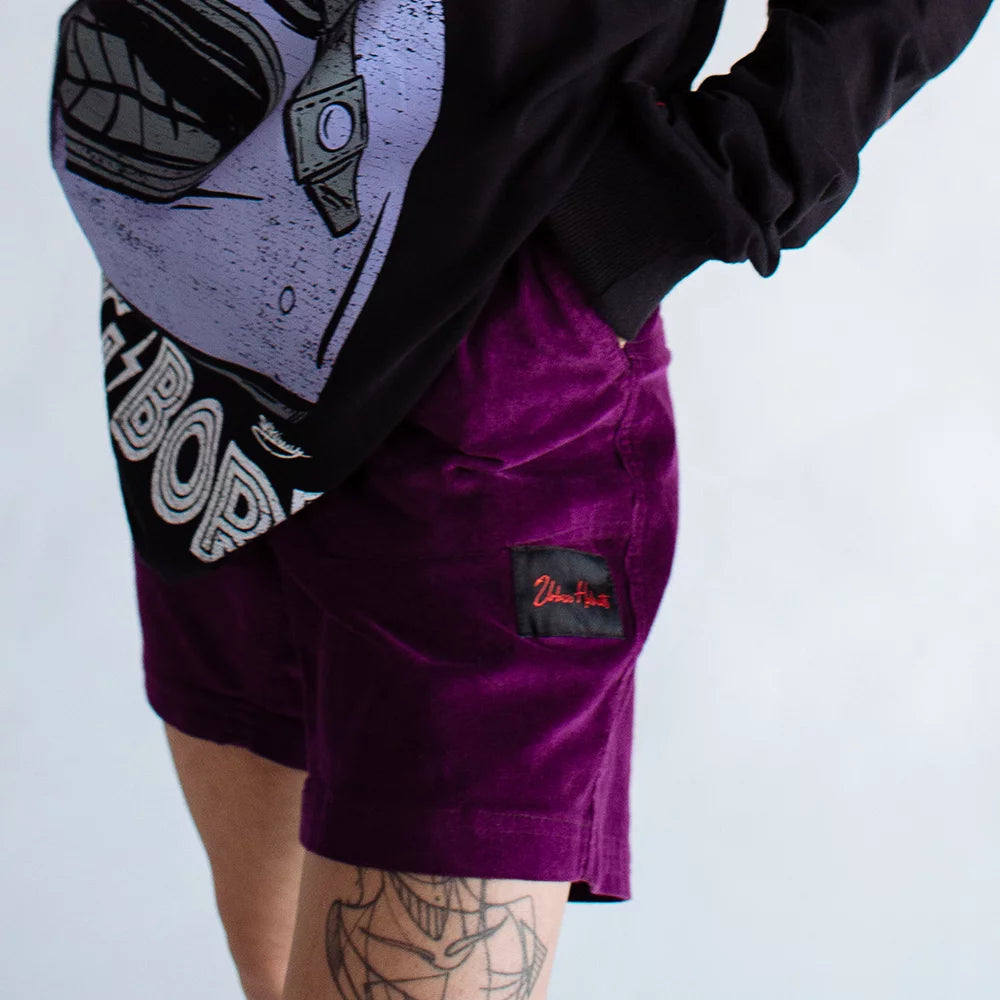 Urban Ollie Purple Velvet Shorts