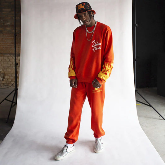 Urban Born 2 Ride Orange Sweatpants