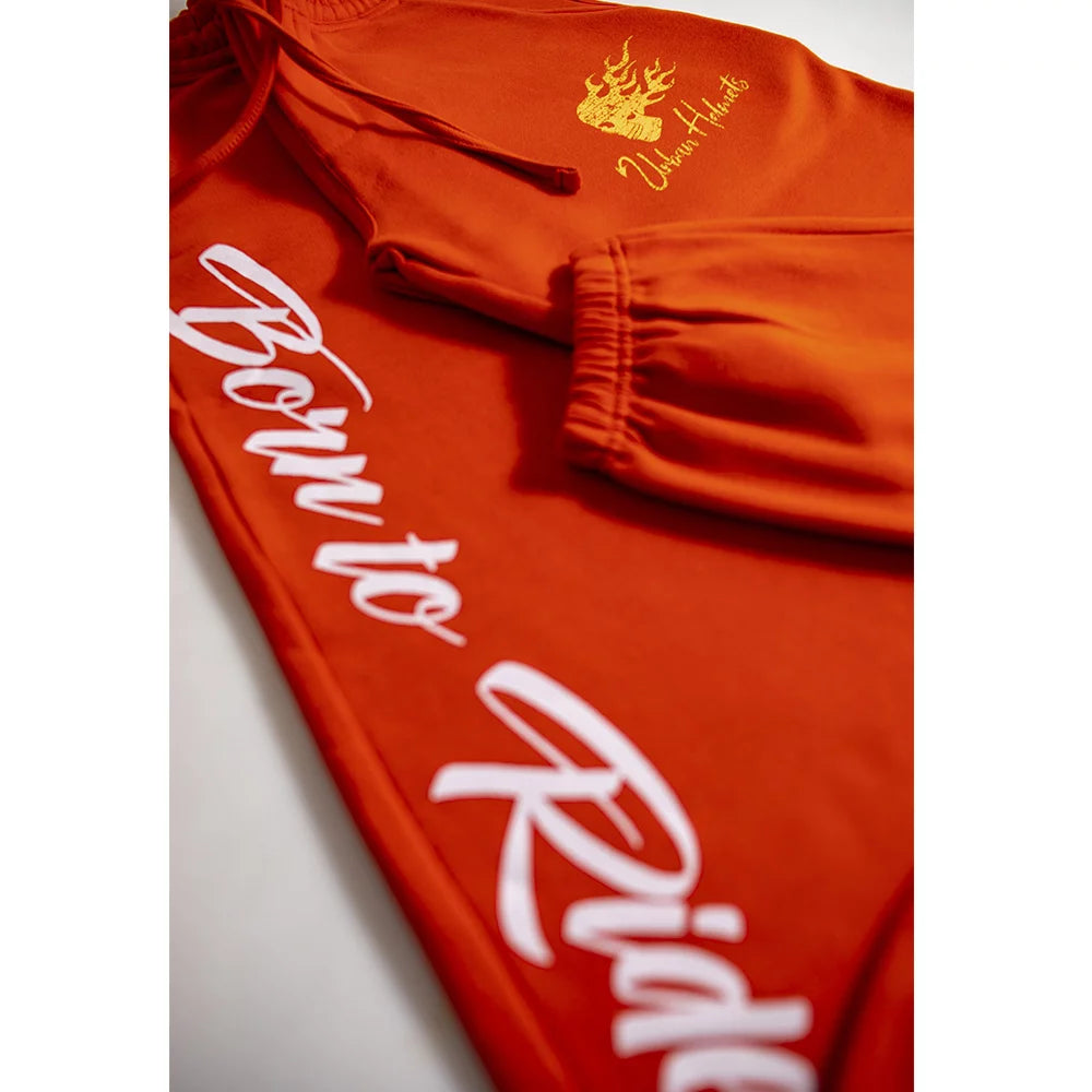 Urban Born 2 Ride Orange Sweatpants