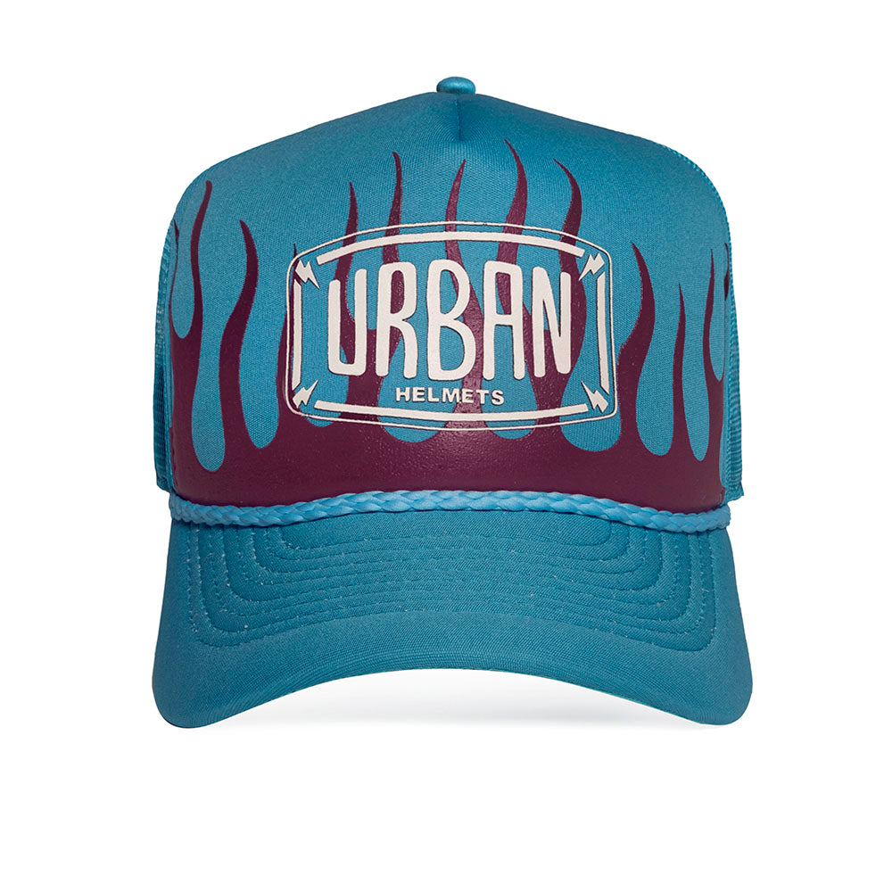 Urban On Fire Blue Trucker Hat