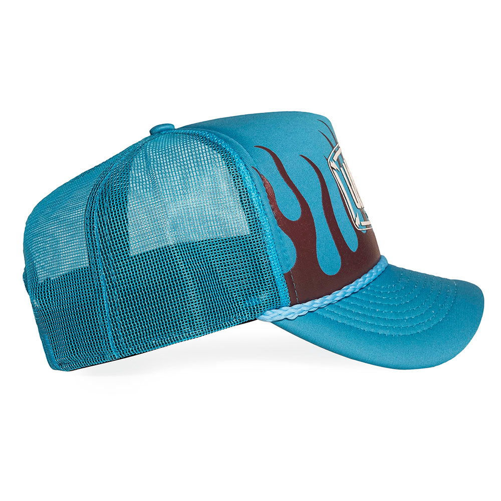 Urban On Fire Blue Trucker Hat