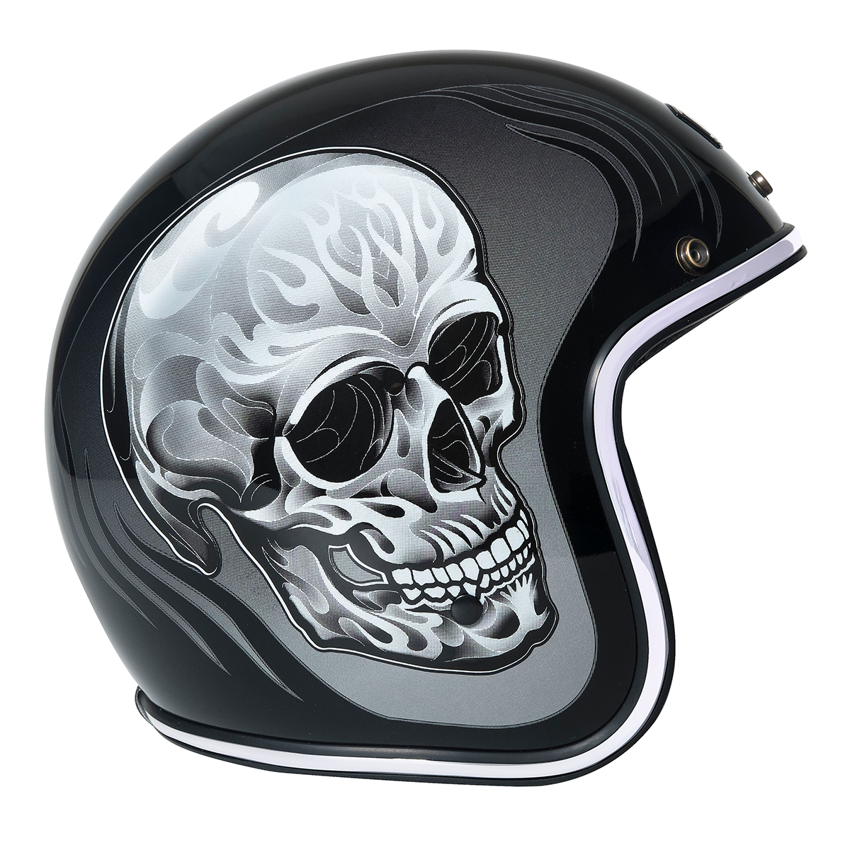 Urban Open Face Helmet Tracer Tucci Black Skull