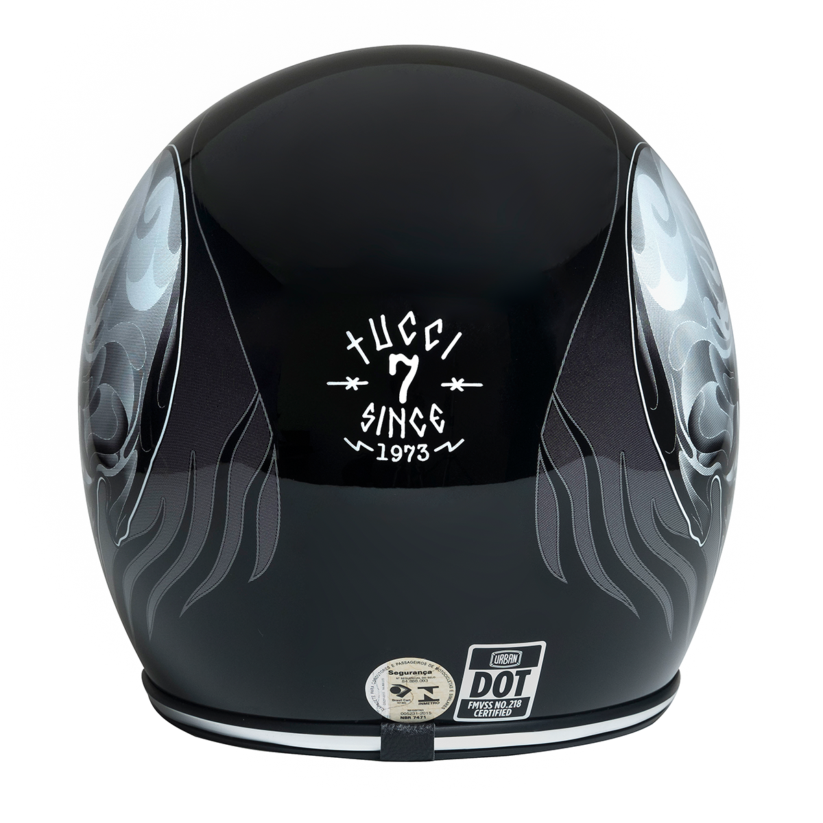 Urban Open Face Helmet Tracer Tucci Black Skull