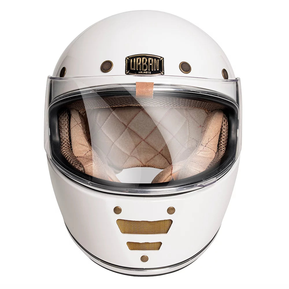 Urban Full Face Helmet Cafe Racer White