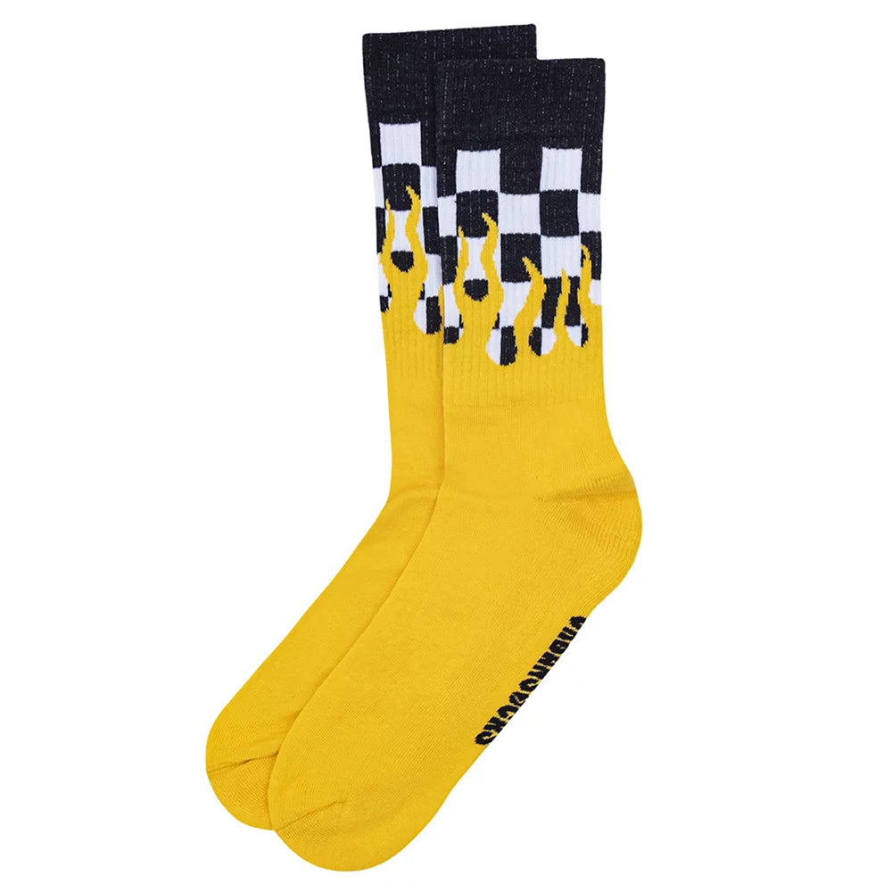 Urban Socks Chess Flames Yellow – urban riders usa e-commerce