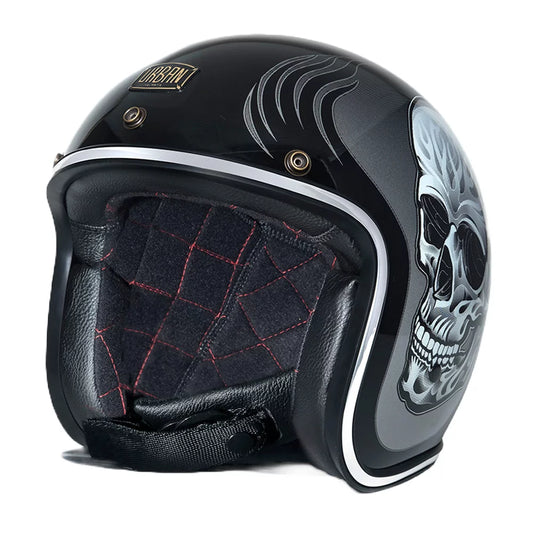Urban Open Face Helmet Tracer Tucci Black Skull