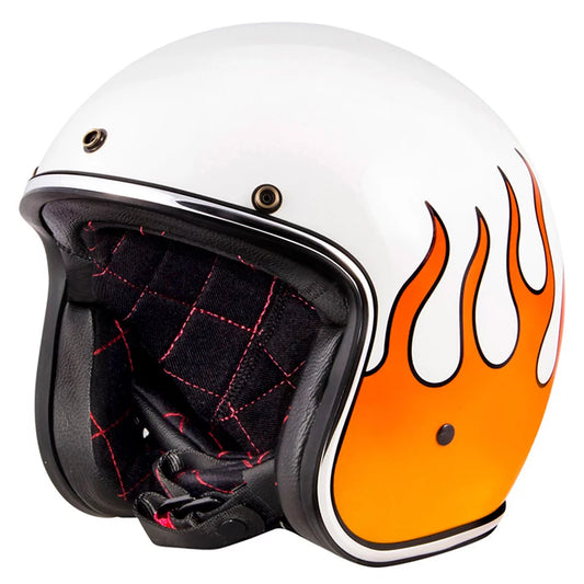 Urban Open Face Helmet Tracer Rising Fire White