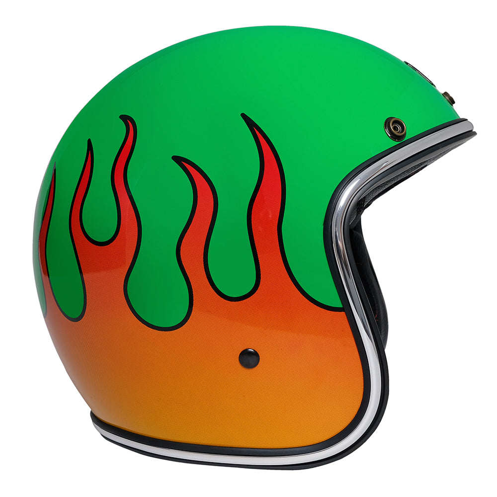 Urban Open Face Helmet Tracer Rising Fire Green