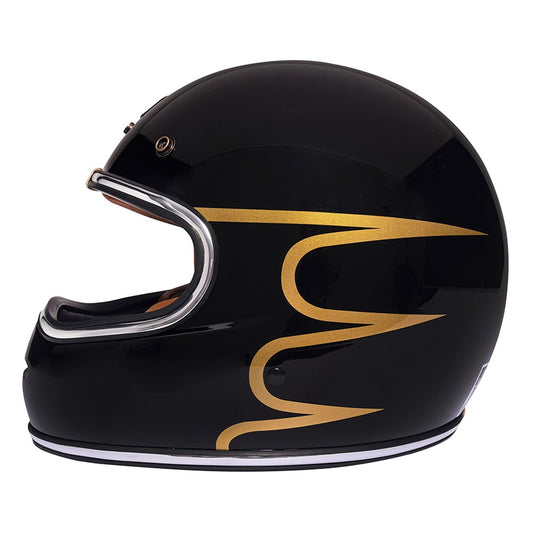 Urban Full Face Helmet BigBore Gold Wing Black