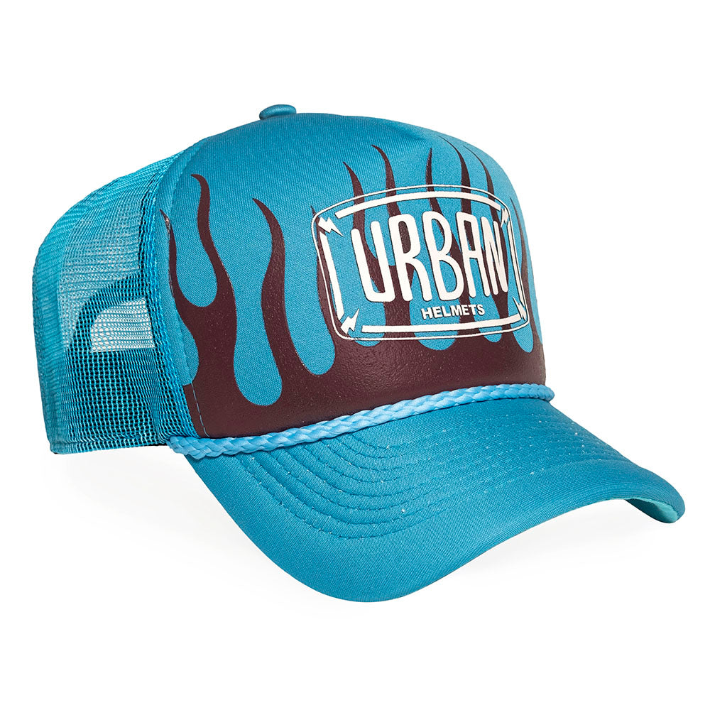 Urban On Fire Blue Trucker Hat