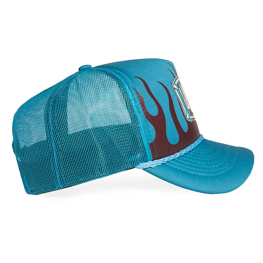 Urban On Fire Blue Trucker Hat