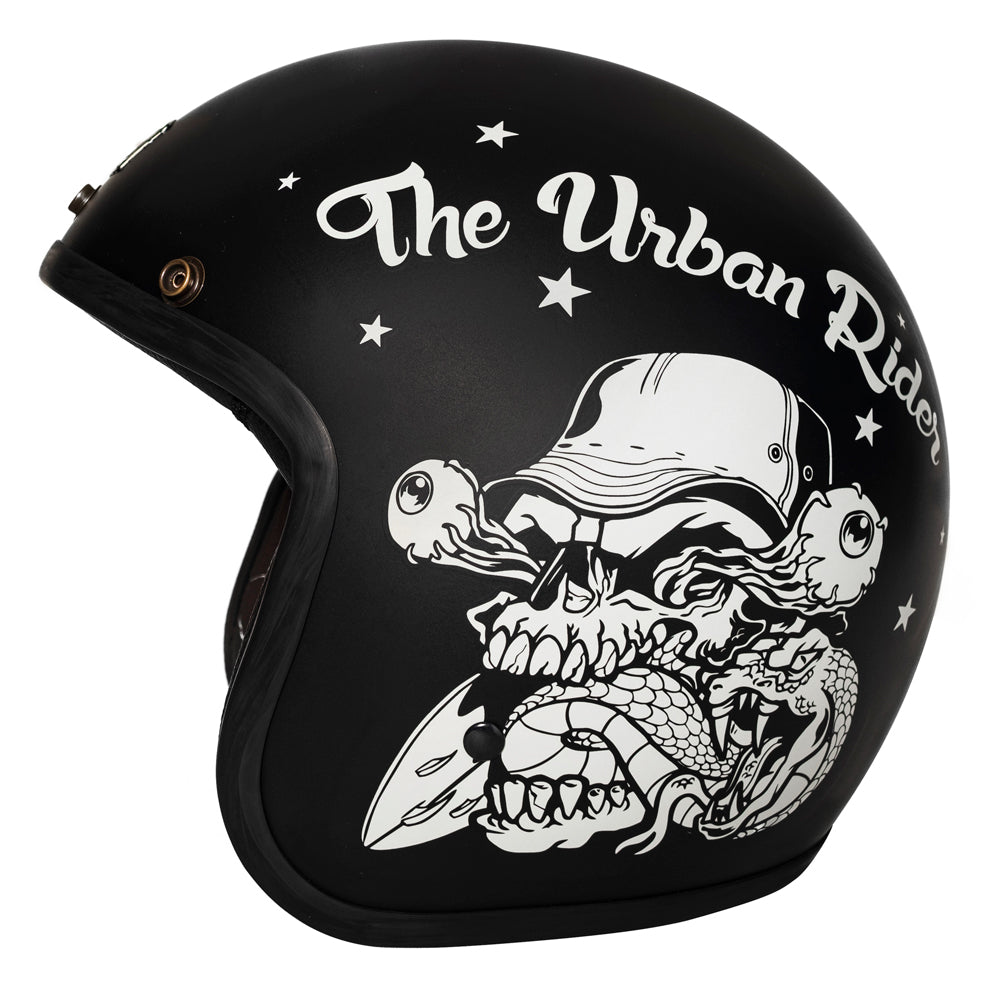 Urban Open Face Helmet Tracer Snake n' Skull