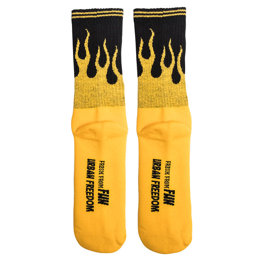 Urban Yellow Fire Socks